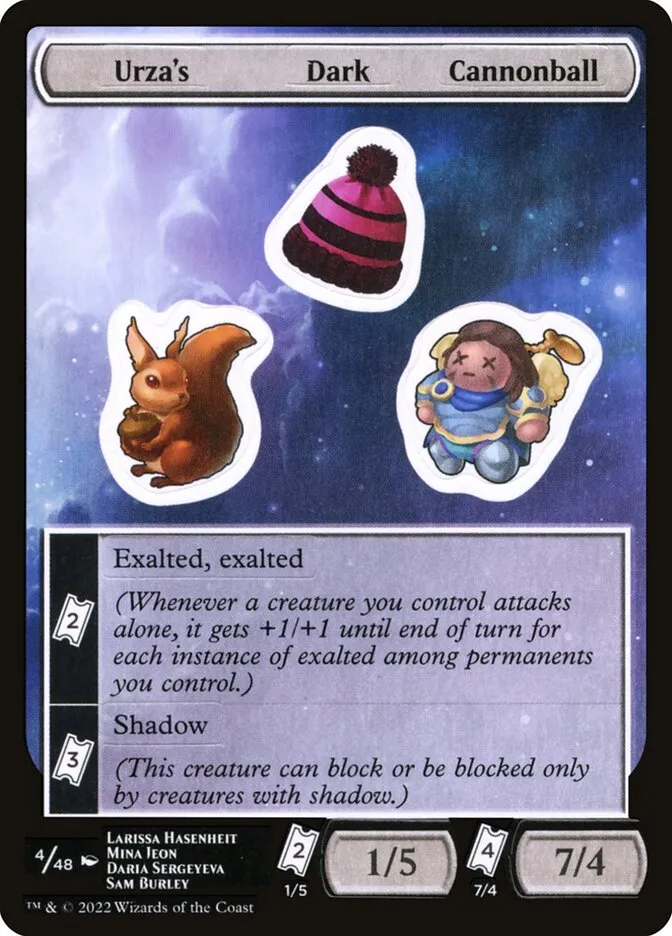 2022 Unfinity Sticker Sheets Urza's Dark Cannonball common #4 unlisted card image