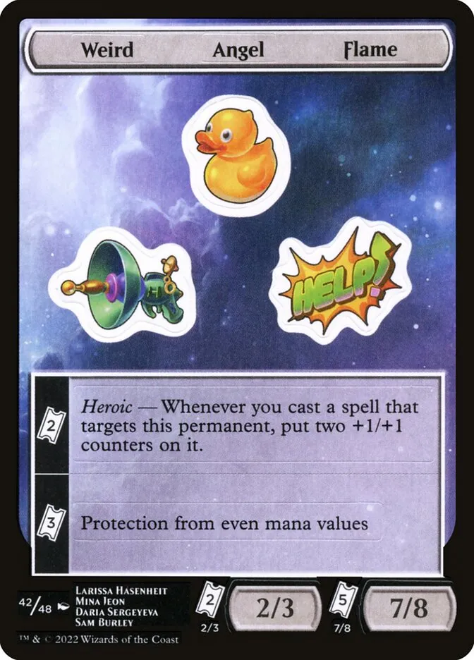 2022 Unfinity Sticker Sheets Weird Angel Flame common #42 unlisted card image