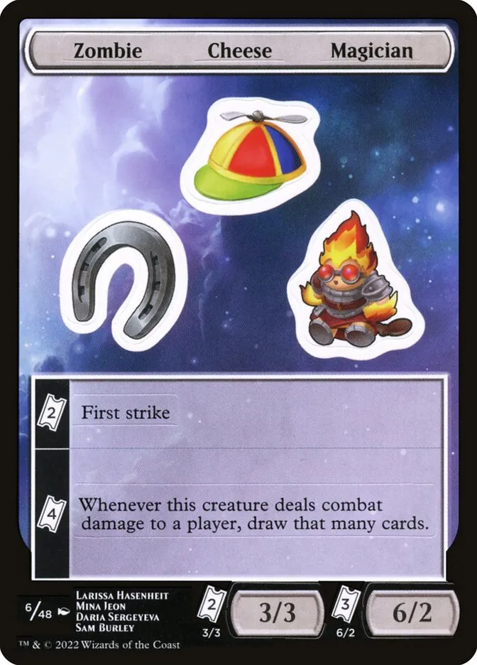 2022 Unfinity Sticker Sheets Zombie Cheese Magician common #6 unlisted card image