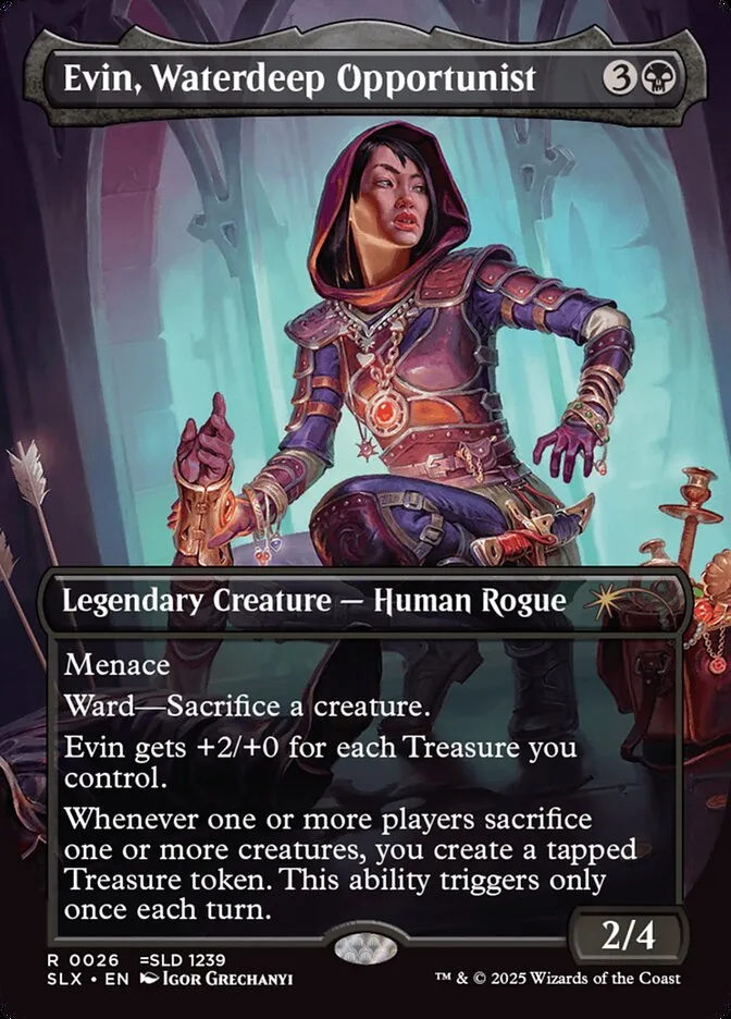 2022 Universes Within Evin, Waterdeep Opportunist rare #26 unlisted card image