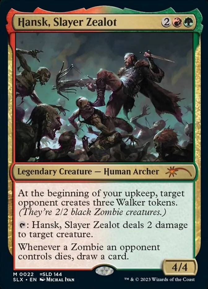 2022 Universes Within Hansk, Slayer Zealot mythic #22 unlisted card image