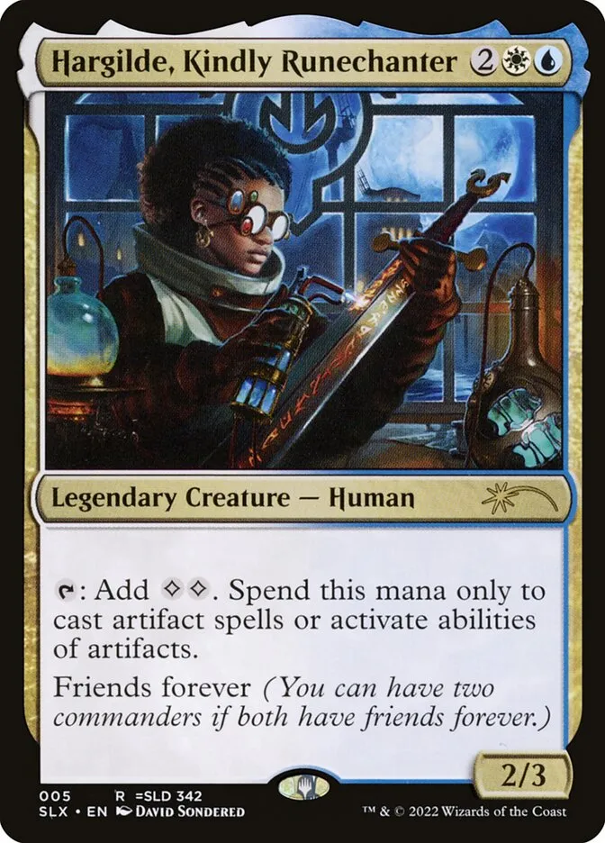 2022 Universes Within Hargilde, Kindly Runechanter rare #5 unlisted card image