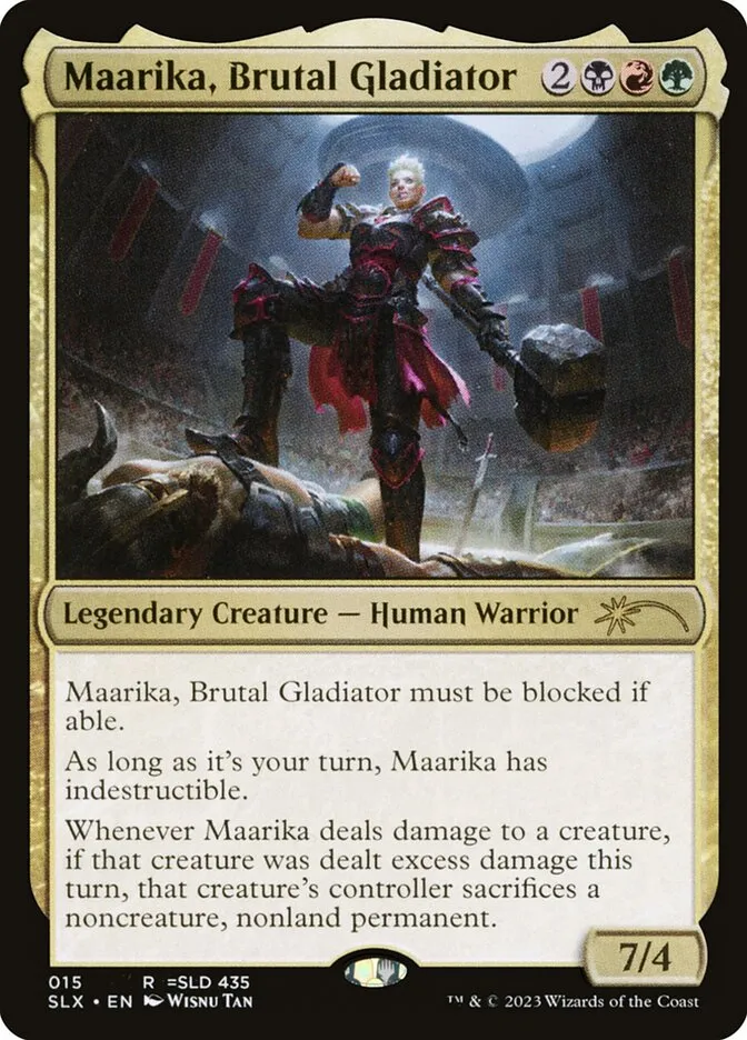 2022 Universes Within Maarika, Brutal Gladiator rare #15 unlisted card image