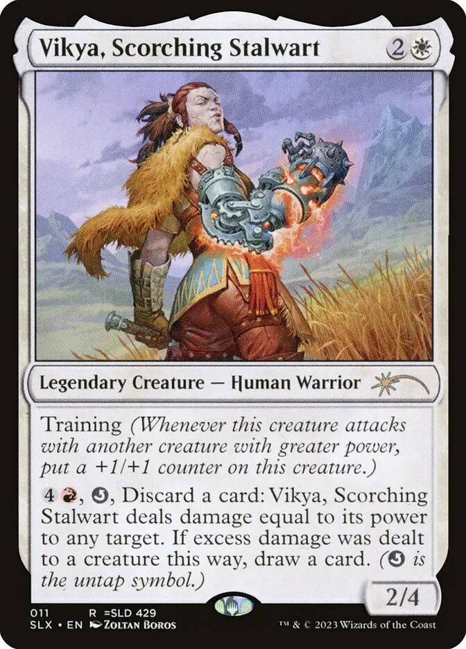 2022 Universes Within Vikya, Scorching Stalwart rare #11 unlisted card image