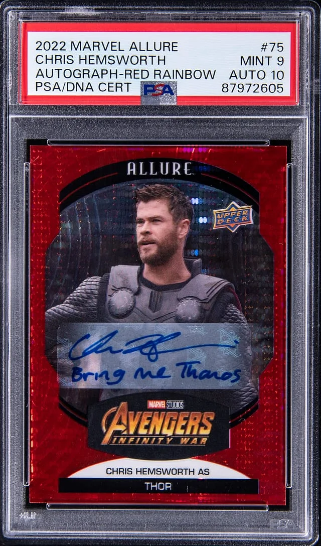 2022 Upper Deck Chris Hemsworth Marvel Allure Autographs Red Rainbow #75 card image