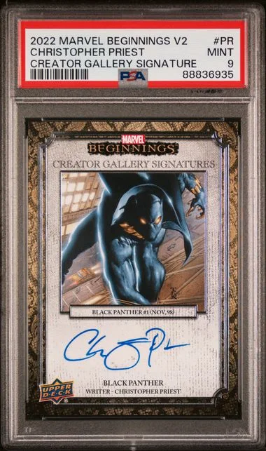 2022 Upper Deck Christopher Priest Marvel Beginnings Volume 2: Series 1 Creator Gallery Signatures #PR card image