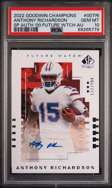 2022 Upper Deck Goodwin Champions Anthony Richardson SP Authentic 2000 Future Watch Auto #00TRI card image