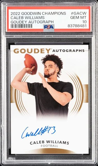 2022 Upper Deck Goodwin Champions Caleb Williams Goudey Autographs #GACW card image