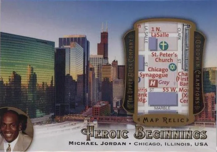 2022 Upper Deck Goodwin Champions Michael Jordan Heroic Beginnings Map Relics #HB-JO card image
