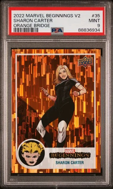 2022 Upper Deck Sharon Carter Marvel Beginnings Volume 2: Series 1 Orange Bridge #35 card image