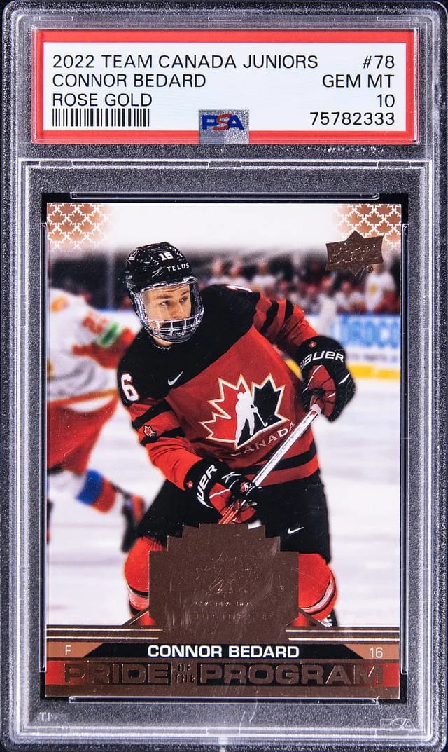 2022 Upper Deck Team Canada Connor Bedard Juniors Rose Gold #78 card image