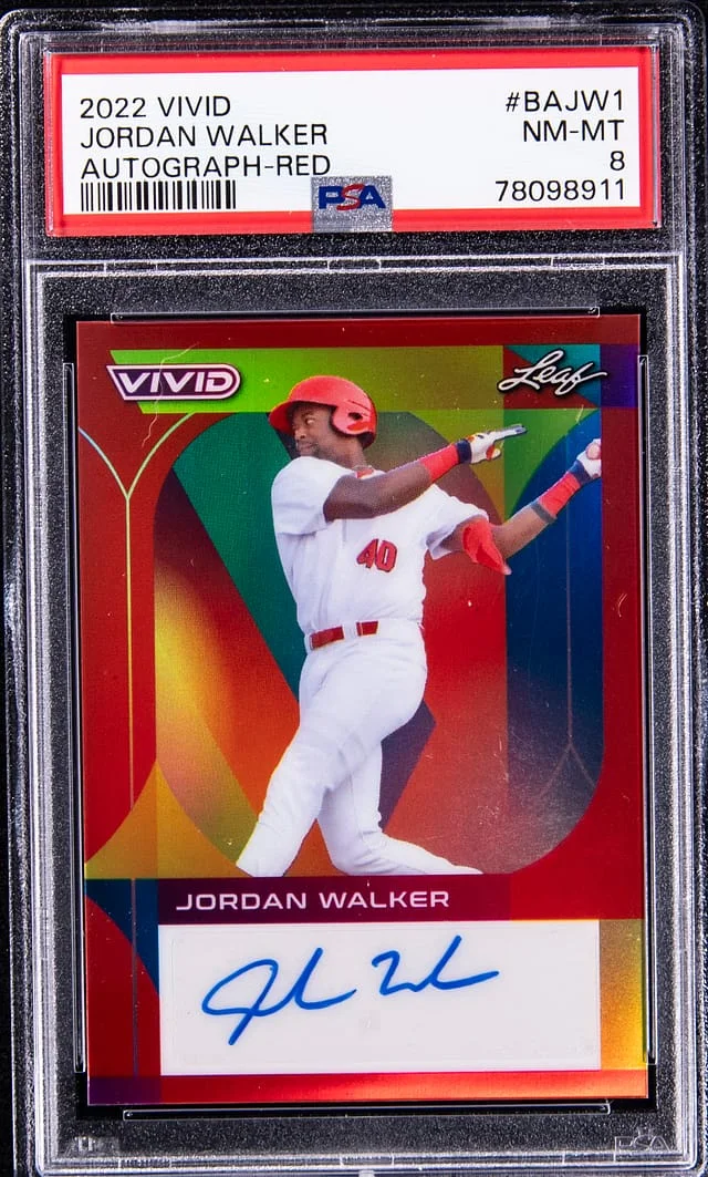 2022 Vivid Autograph-Red Jordan Walker #BAJW1 card image