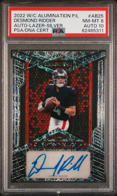 2022 Wild Card Alumination Pro-Look Autographs Lazer-Silver Desmond Ridder #AB25 card image