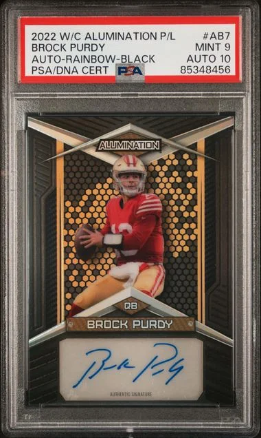 2022 Wild Card Alumination Pro-Look Autographs Rainbow-Black Brock Purdy #AB7 card image