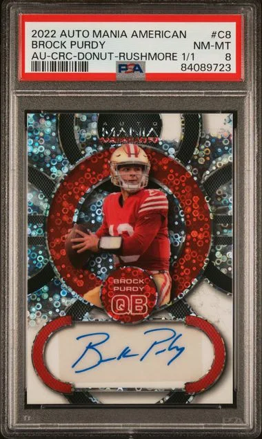 2022 Wild Card Auto Mania American Football Autographs Circle-Donut Circles-Rushmore Brock Purdy #C8 card image