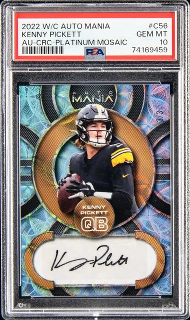 2022 Wild Card Auto Mania Autographs Circle Platinum Mosaic Kenny Pickett #AM-C56 card image