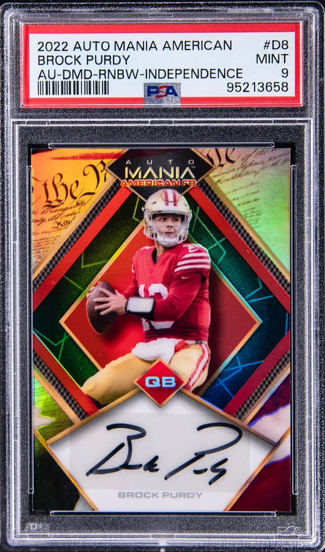 2022 Wild Card Automania American Autograph Diamond Rainbow Independence Brock Purdy #AMA-D8 card image