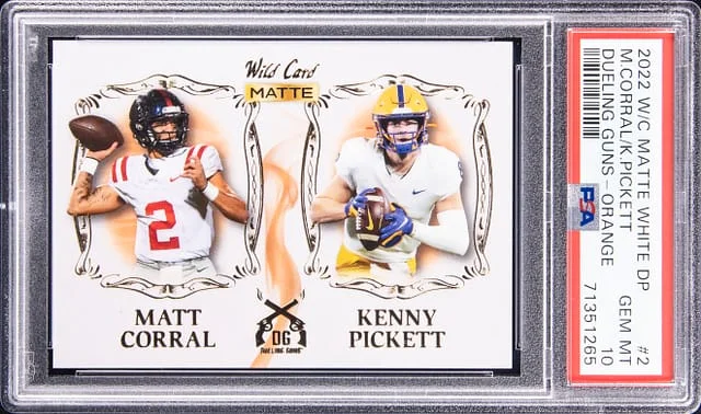 2022 Wild Card Matte White Draft Picks Dueling Guns Orange Matt Corral/Kenny Pickett #DG-2 card image