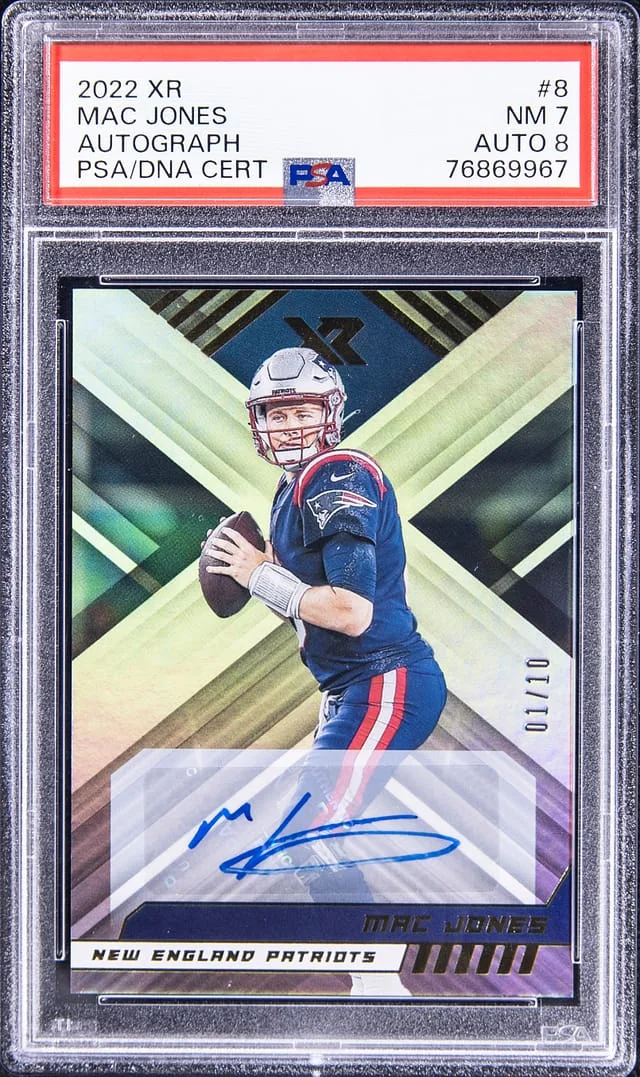 2022 XR Autograph Mac Jones #8 card image