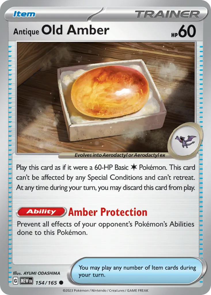 2023 151 Antique Old Amber Common #154/165 Common card image