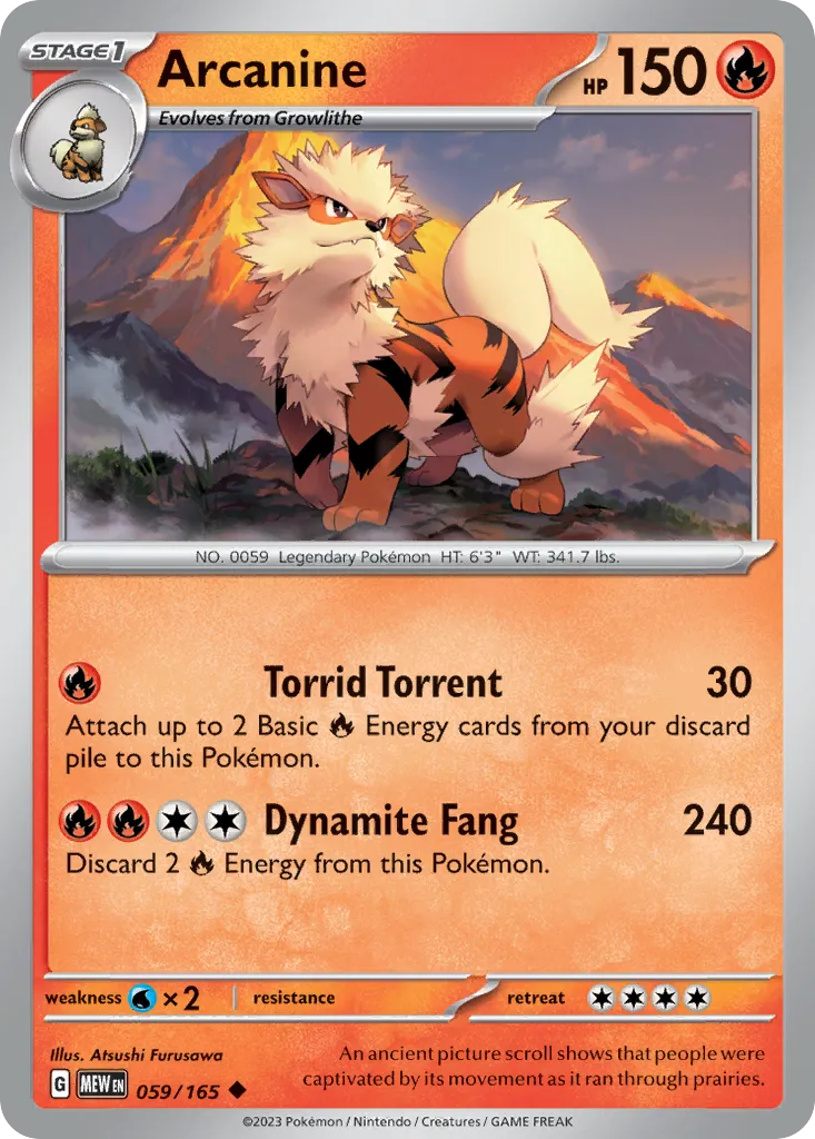 2023 151 Arcanine Uncommon #059/165 Uncommon card image