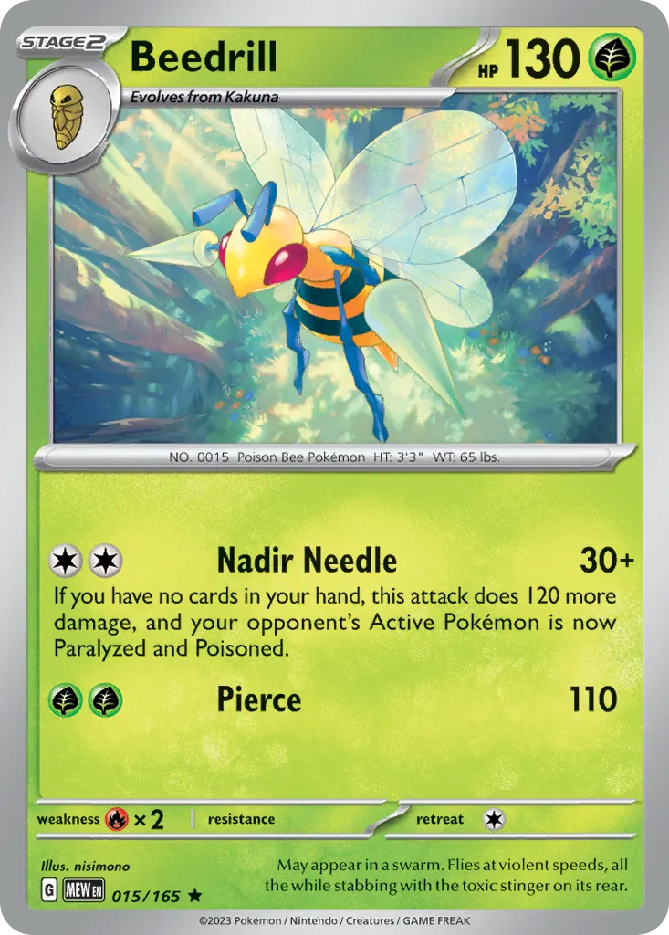 2023 151 Beedrill Rare #015/165 Rare card image