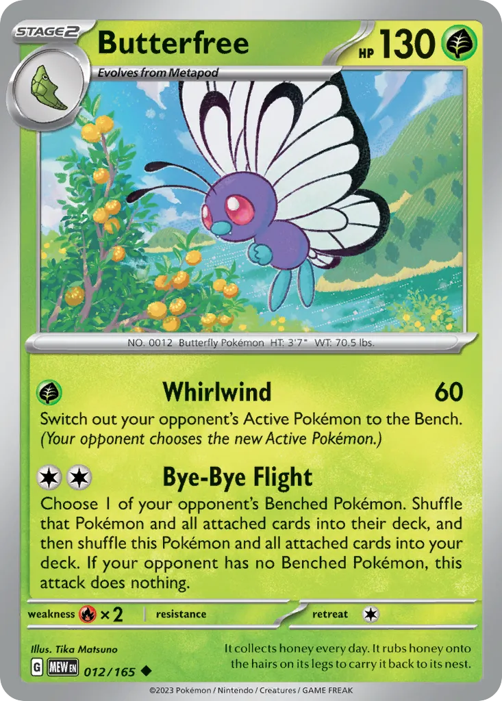 2023 151 Butterfree #012/165 Uncommon card image