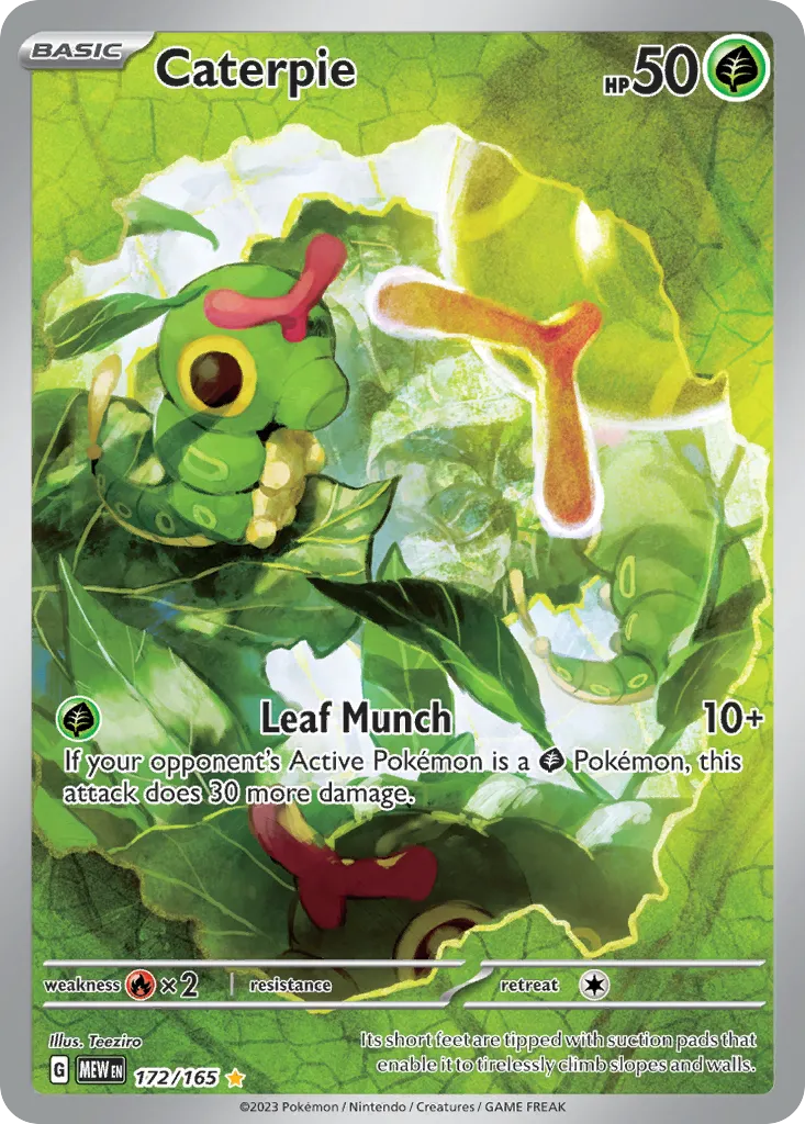 2023 151 Caterpie #172/165 Illustration Rare card image