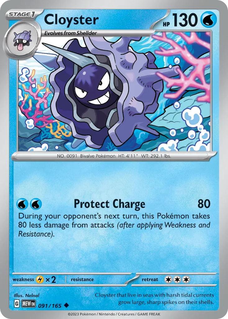2023 151 Cloyster Uncommon #091/165 Uncommon card image