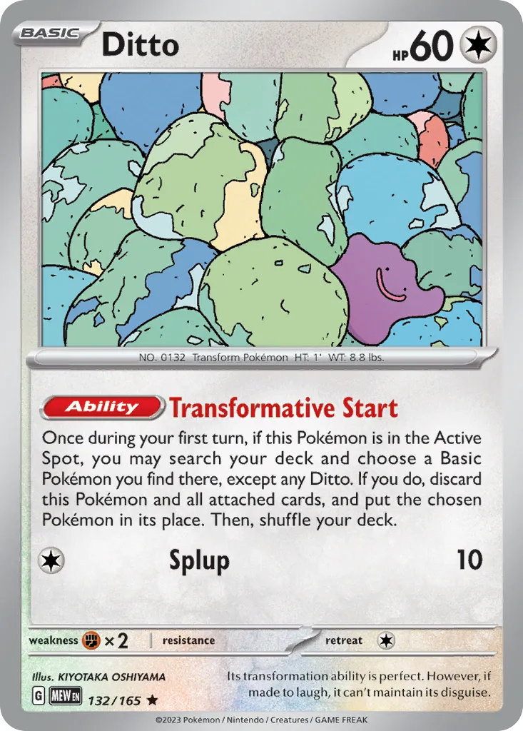 2023 151 Ditto Rare #132/165 Rare card image