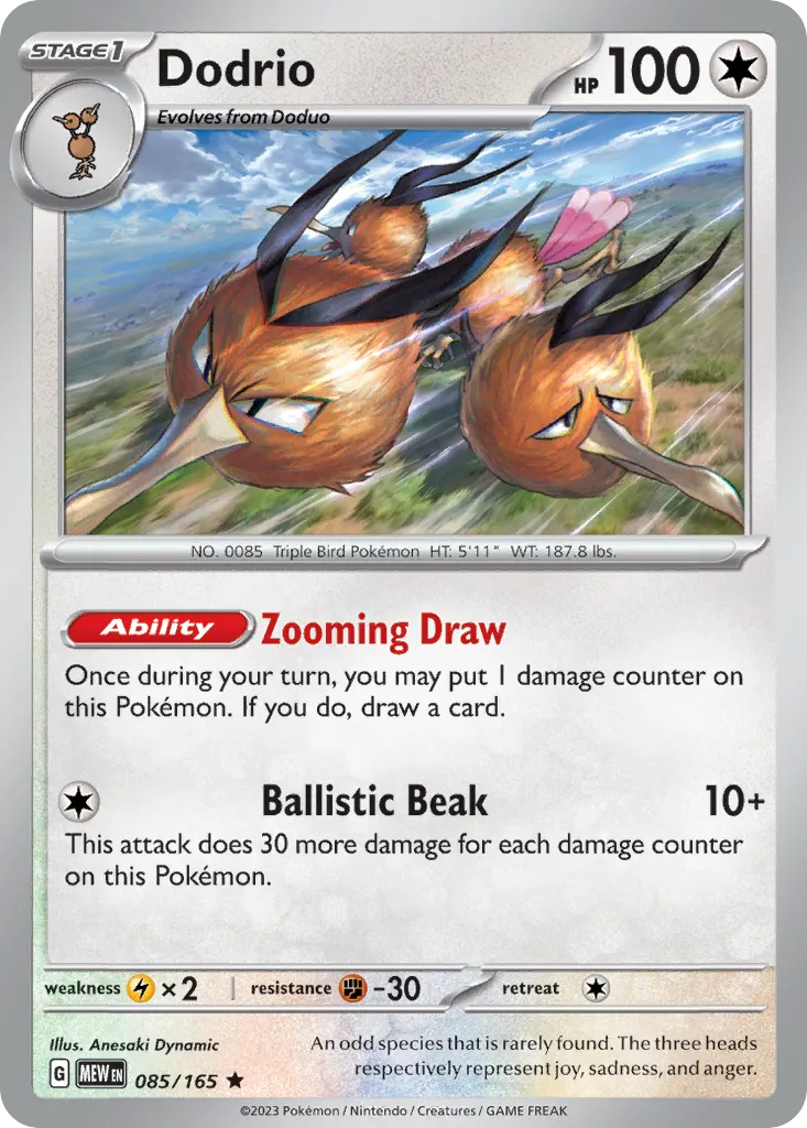 2023 151 Dodrio Rare #085/165 Rare card image