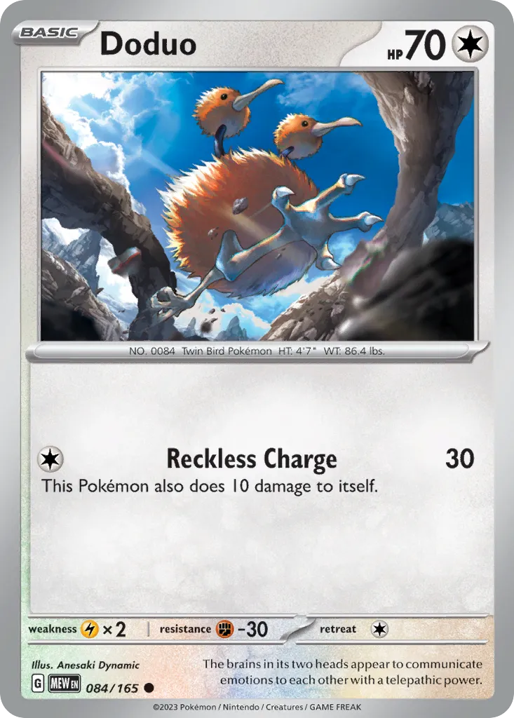 2023 151 Doduo Common #084/165 Common card image