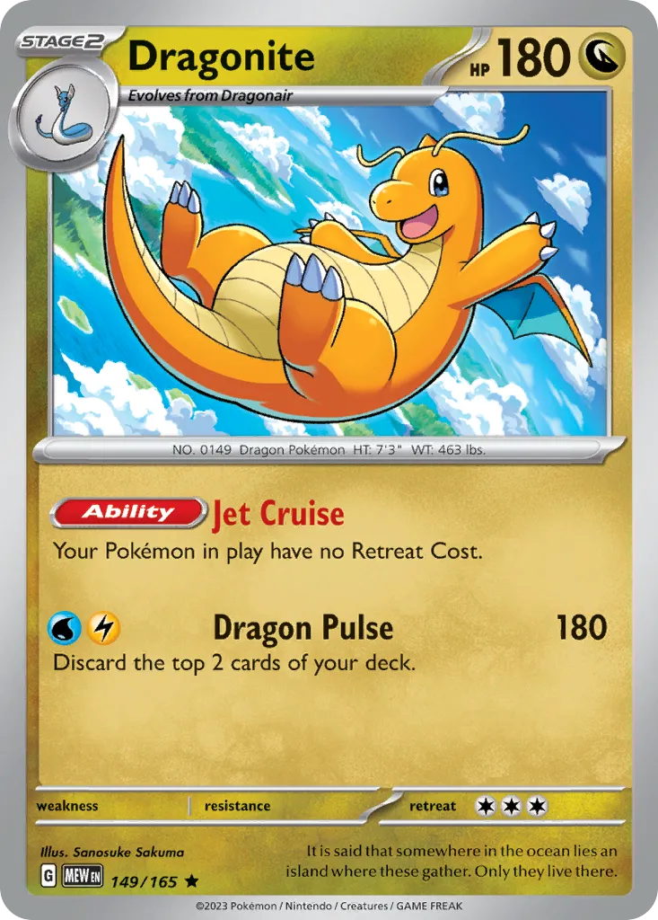 2023 151 Dragonite Rare #149/165 Rare card image