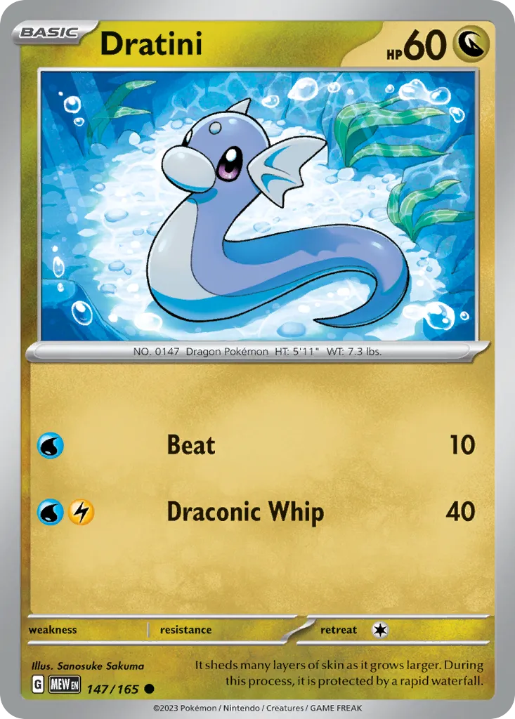 2023 151 Dratini Common #147/165 Common card image