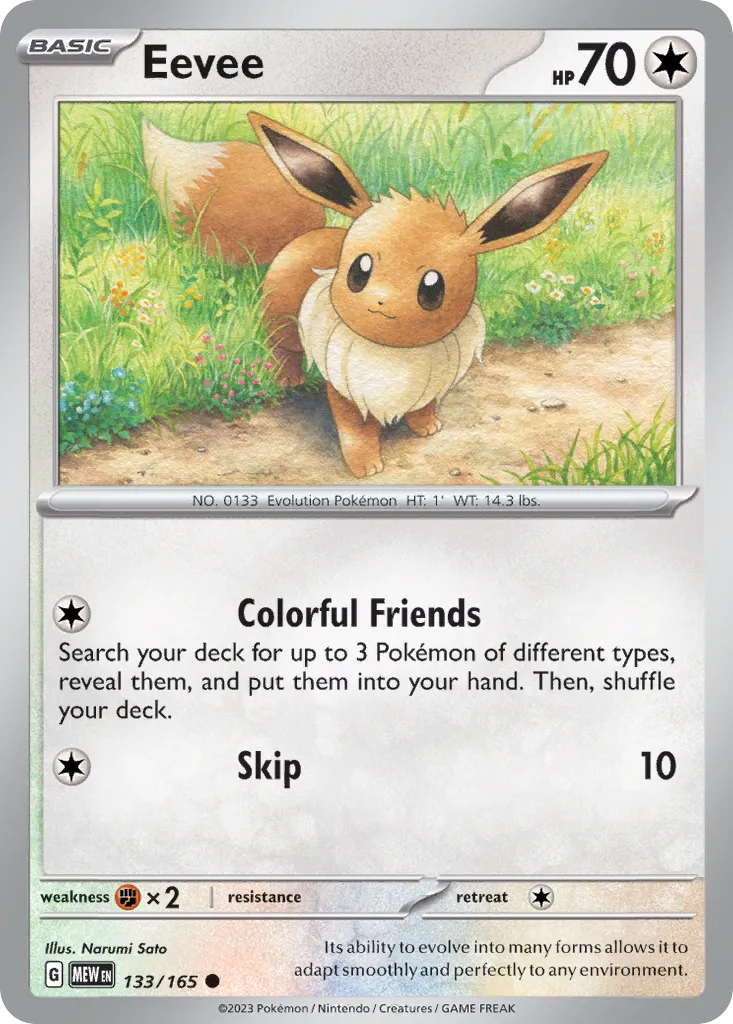 2023 151 Eevee Common #133/165 Common card image