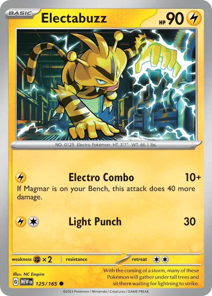 2023 151 Electabuzz Common #125/165 Common card image