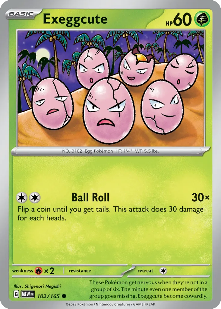 2023 151 Exeggcute Common #102/165 Common card image
