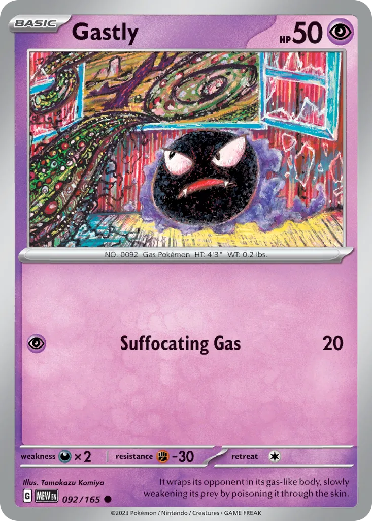 2023 151 Gastly Common #092/165 Common card image