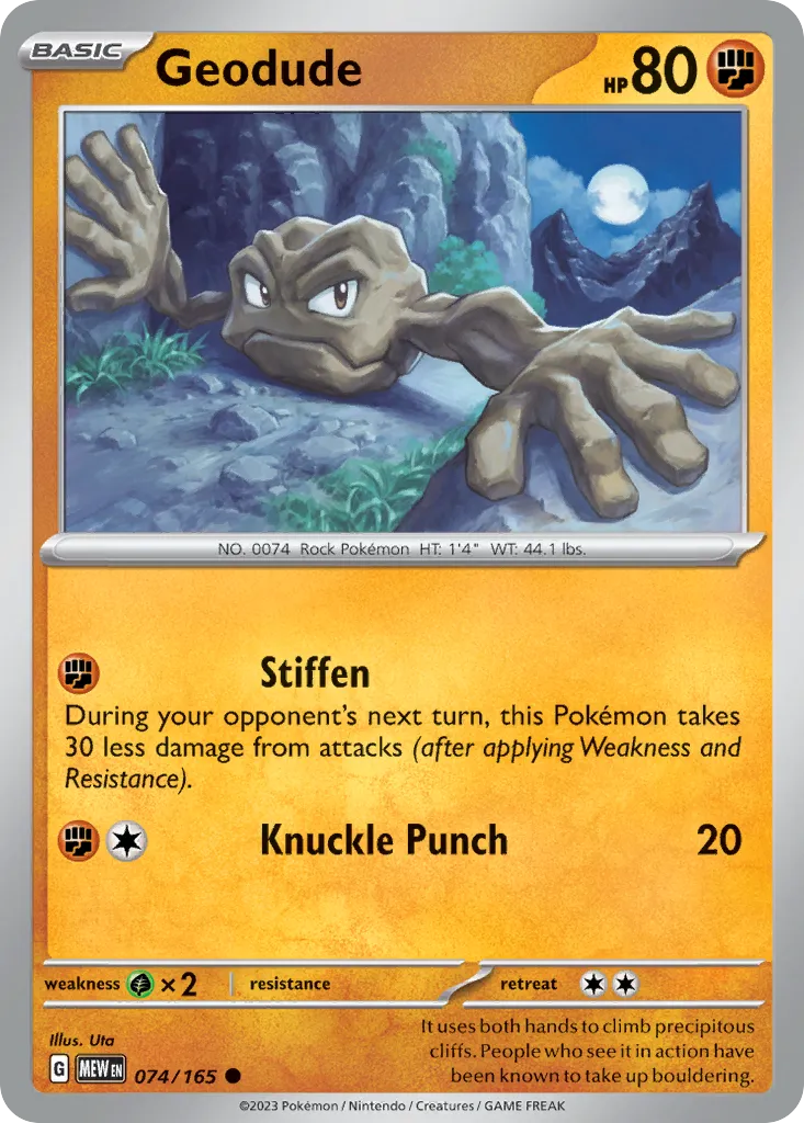 2023 151 Geodude Common #074/165 Common card image