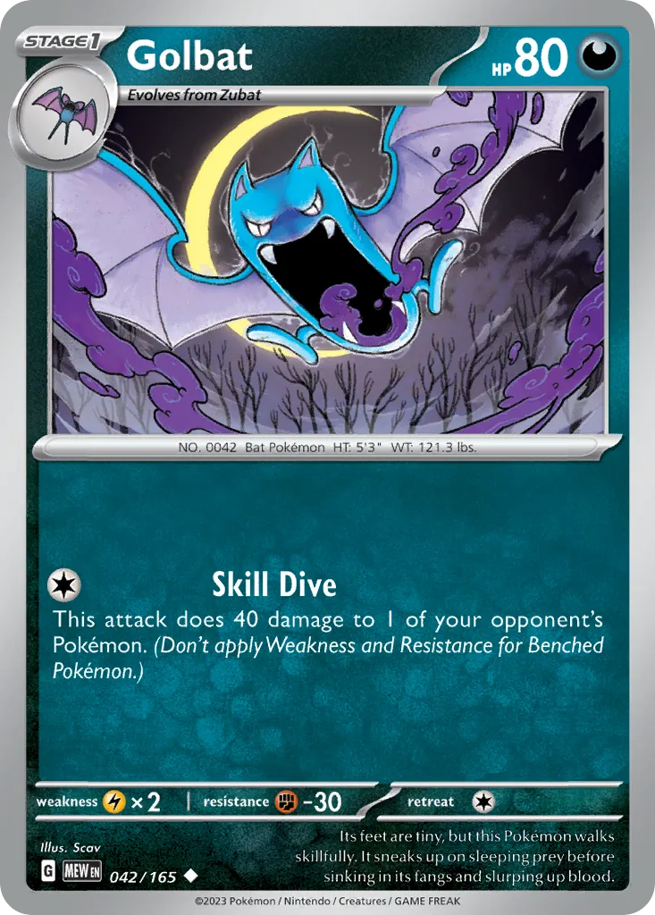 2023 151 Golbat Uncommon #042/165 Uncommon card image