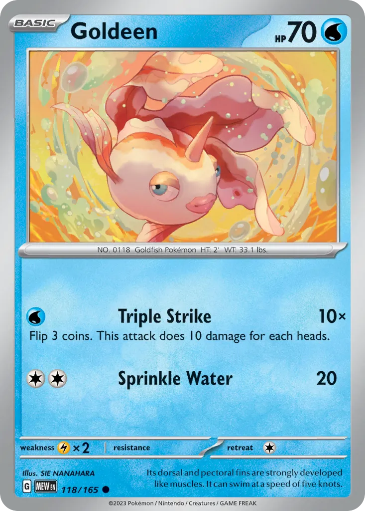 2023 151 Goldeen Common #118/165 Common card image