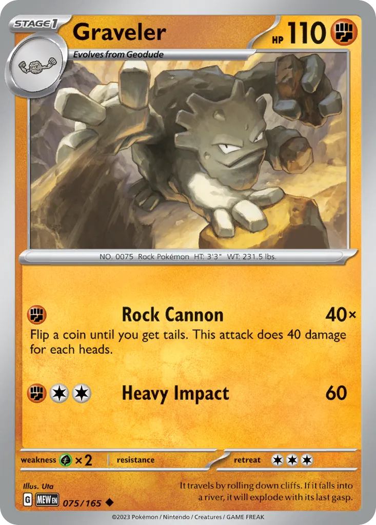 2023 151 Graveler #075/165 Uncommon card image