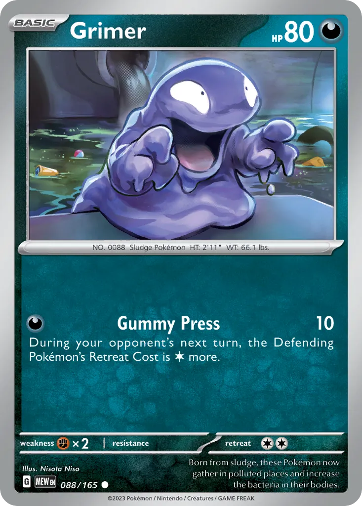 2023 151 Grimer Common #088/165 Common card image