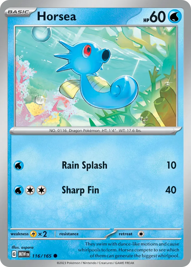 2023 151 Horsea Common #116/165 Common card image