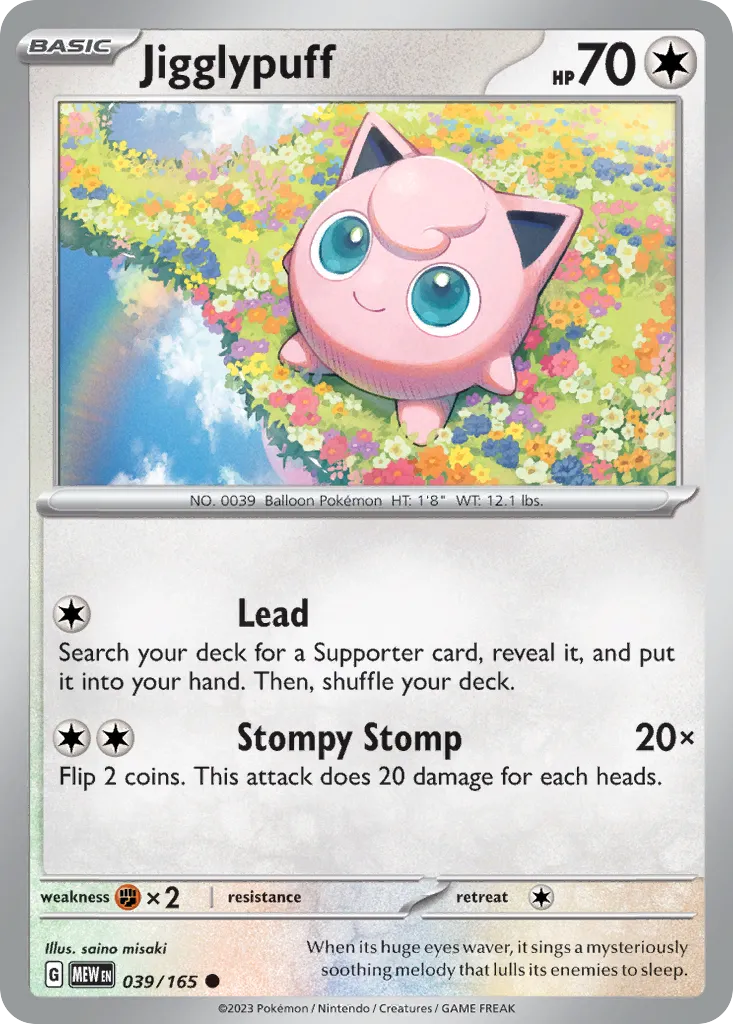 2023 151 Jigglypuff Common #039/165 Common card image