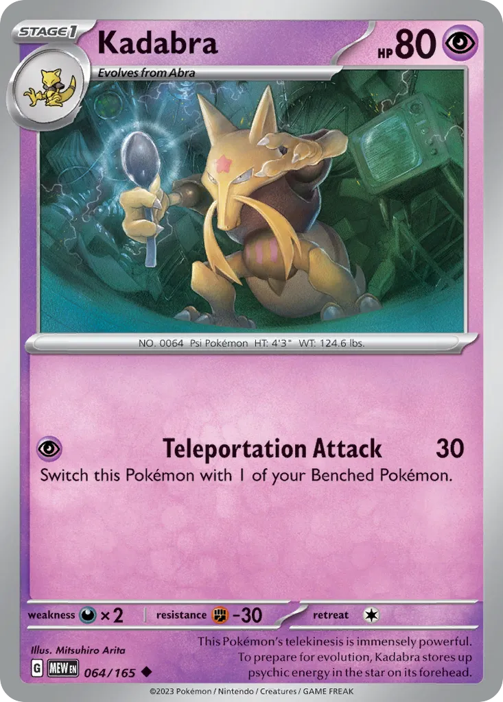 2023 151 Kadabra Uncommon #064/165 Uncommon card image
