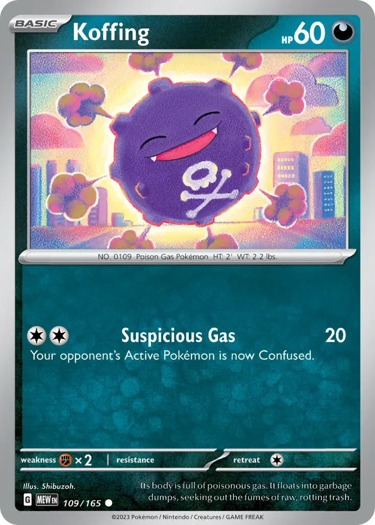 2023 151 Koffing Common #109/165 Common card image