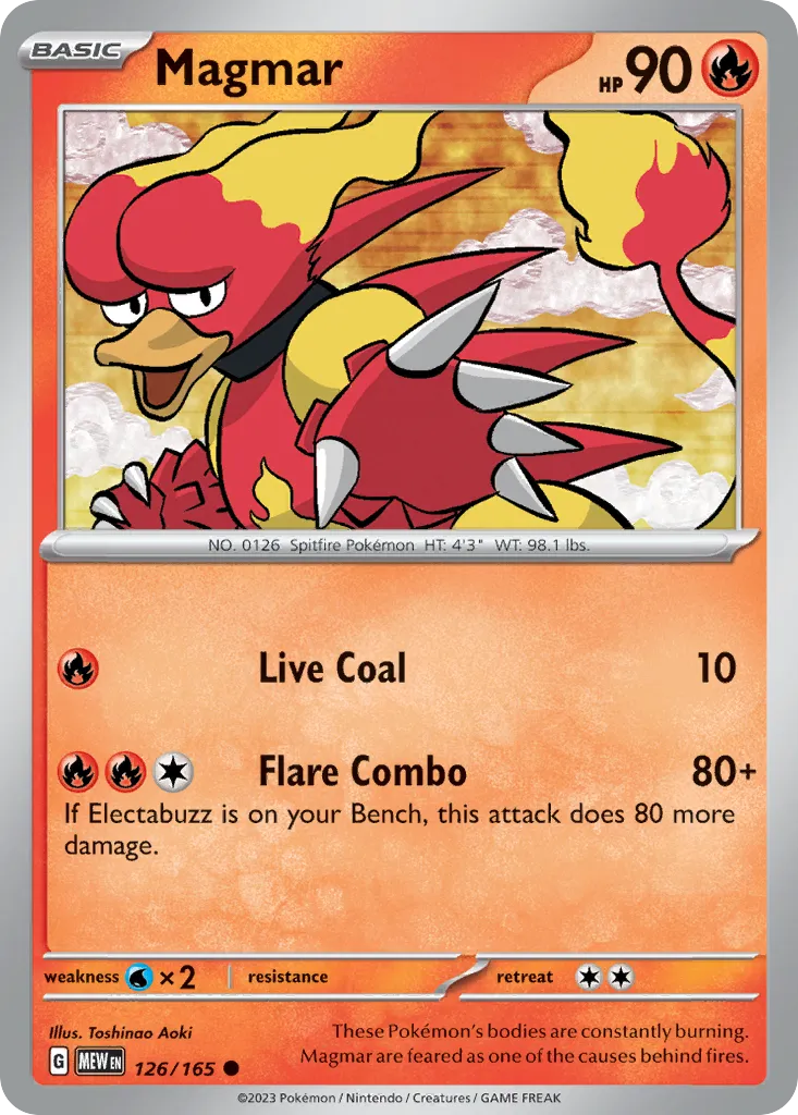 2023 151 Magmar Common #126/165 Common card image