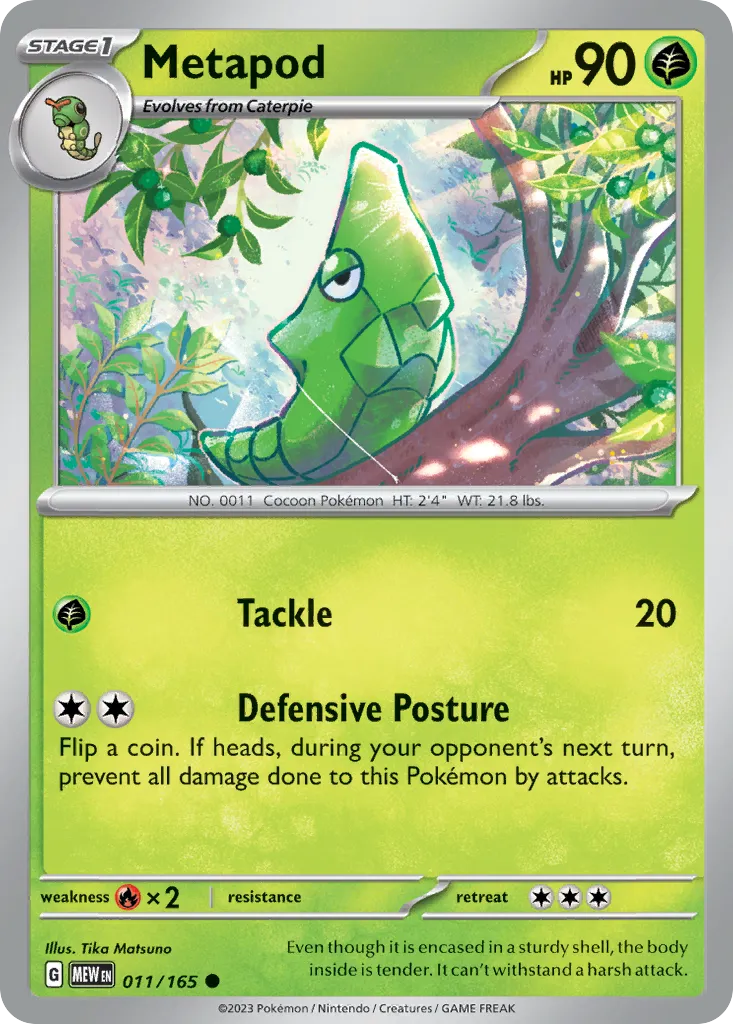 2023 151 Metapod Common #011/165 Common card image