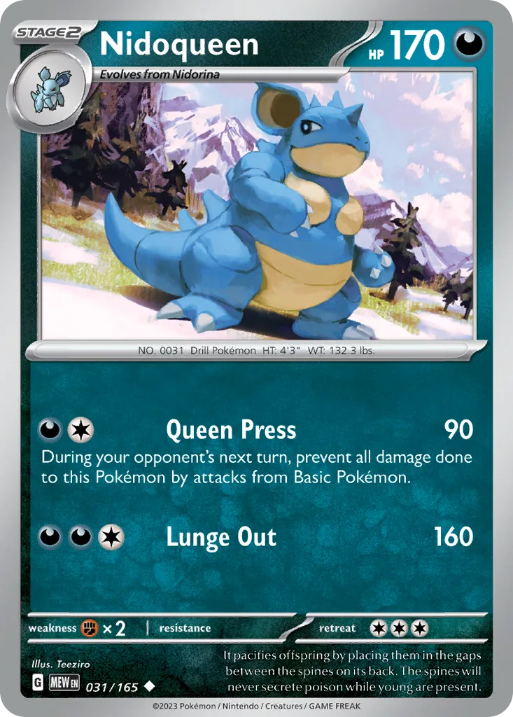 2023 151 Nidoqueen Uncommon #031/165 Uncommon card image